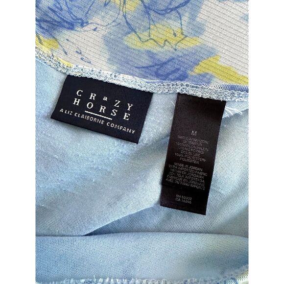 Vintage Y2K Pastel Floral Mesh Top Lettuce Hem Fairycore Baby Tee size Medium - Picture 3 of 7